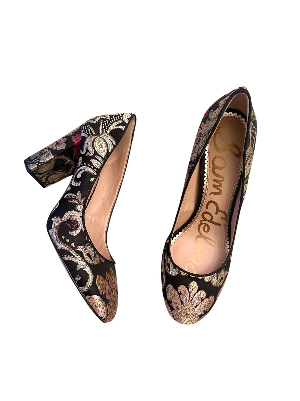 Sam Edelman Stillson Pumps Multicolor Floral Metallic Jacquard size 9